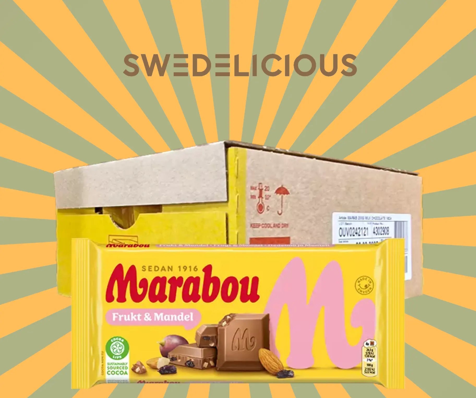 Marabou Fruits & Almond 160g