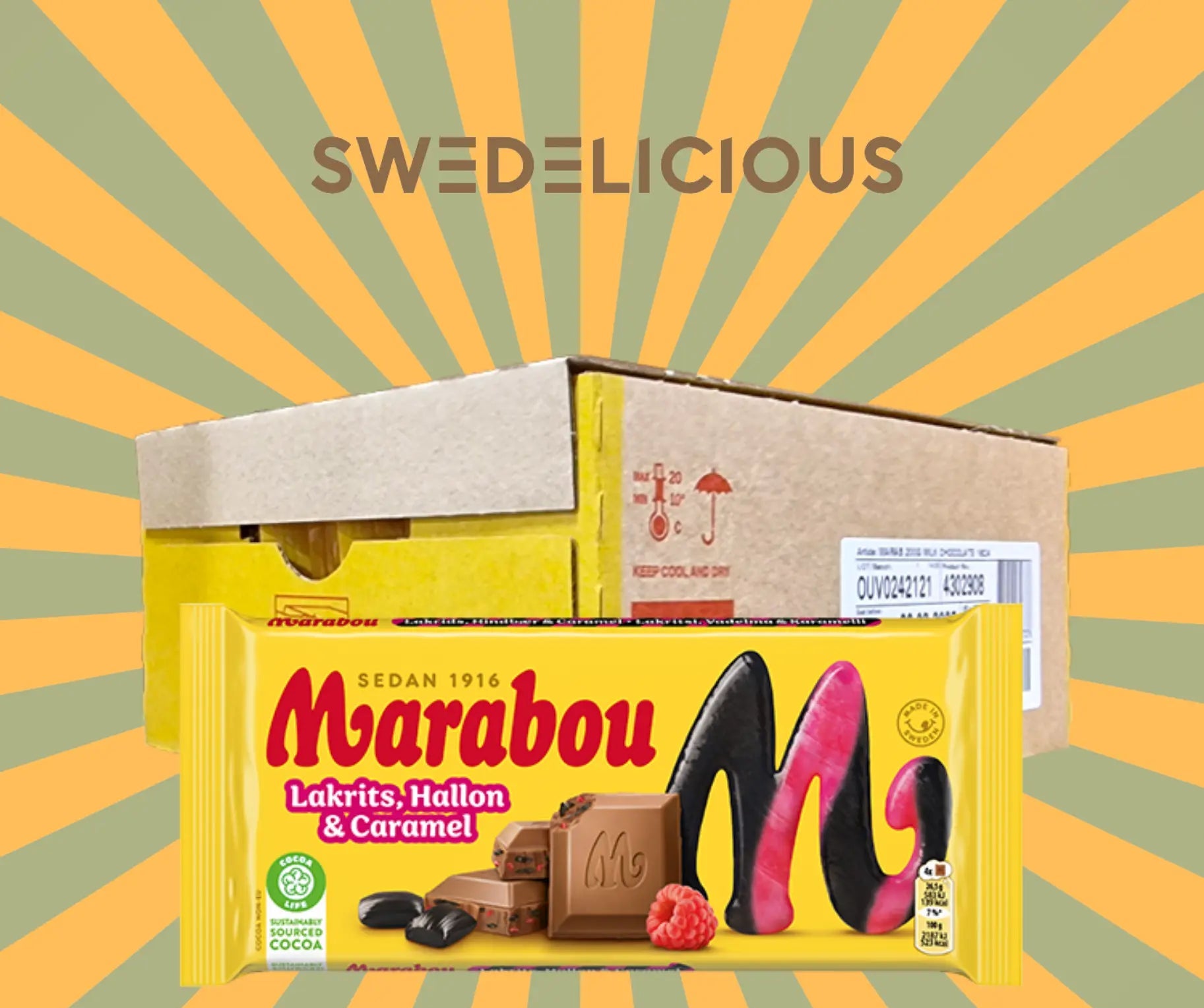 Marabou Licorice & Caramel Raspberry 160g